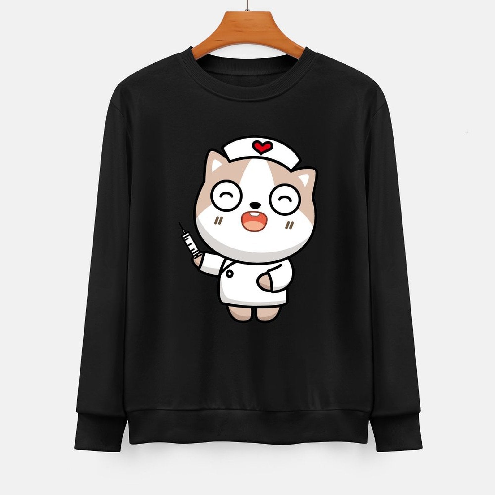 Front Patterned Long Sleeve TopRelaxed Colorfast